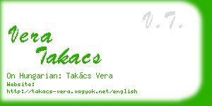 vera takacs business card